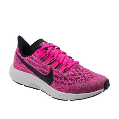 NWOB KIDS NIKE AIR ZOOM PEGASUS 36 RUNNING AR4149-601 PINK BLAST BLACK SZ  Y