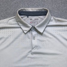 Under Armour Polo Shirt Men's Extra Large White Golf Performance Heatgear