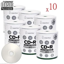 6000-Pack SmartBuy Silver Inkjet Hub Printable CD-R 52X 700MB/80Min Record Disc