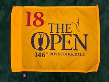 Jordan Spieth Winner Signed The Open @Royal Birkdale Golf Flag 2017 + Dealer COA