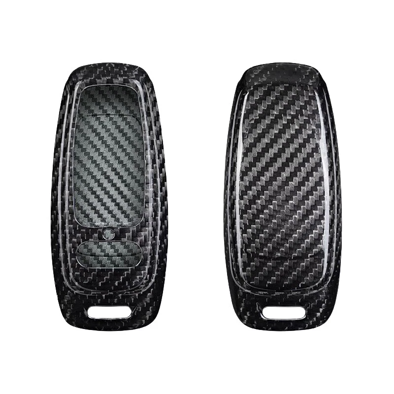 Carbon Fiber Car Key Fob Case Cover For Audi A7 A8 A6L A3 A4 A6 Quattro Q3 Q5 S8 - Imagem 4 de 4