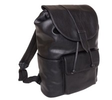 Universal Thread Black Faux Leather Backpack W/flap Snap 