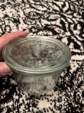 Weck Rundrand Glas 100 (Germany) Clear Glass Jam Canning Jar Plus Lid EUC