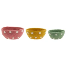 Boston International - Dotted Felted Bowls - Set of 3 - HAT25157