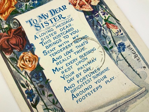 Longing To See You To My Dear Sister Postcard Aldershot 1918 to Vittoria HH578 - Picture 6 of 10