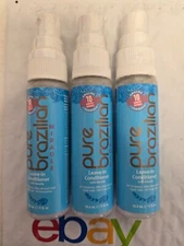 Pure Brazilian Miracle Leave in Conditioner Travel Size Lot of 3 Bottles no caps