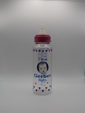Vintage 1990 "I'm A Gerber Baby" Plastic Baby Bottle 9 Oz. w/ Nipple Ring