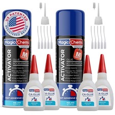 CA Glue with Activator 4 x 0.8 oz  2 x 6.7 fl oz , Medium Set 2 Pack 