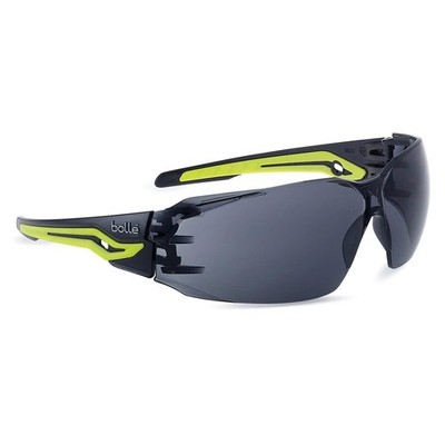 Bollé Silex+ Schutzbrille Schwarz Gelber Rahmen Mit Rauchglas Und UV Schutz