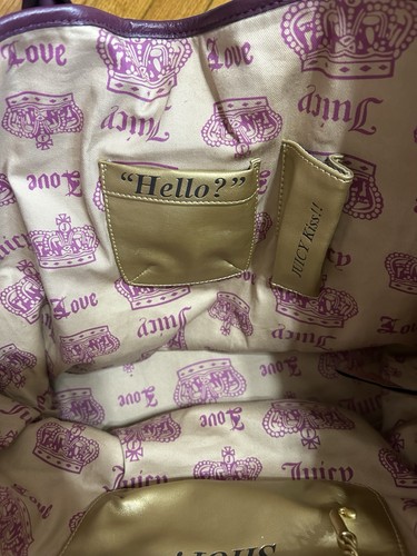 Vintage Y2K Rare Juicy Couture Purple Tote Bag Purse - Picture 6 of 17