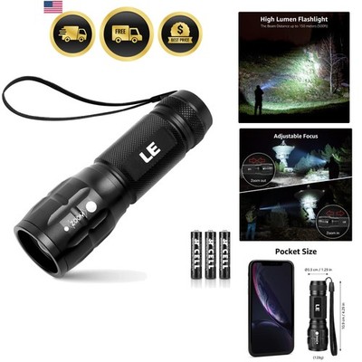 LED Flashlights High Lumens, Small Flashlight, Waterproof, Adjustable Focus F...