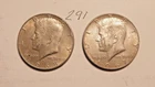 KENNEDY HALF DOLLAR, 1967-P, 1968-D, 40%, SILVER,---291