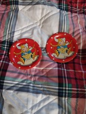 Vintage Tin Litho Toy Dishes and Plates Set