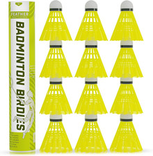 Badminton Birdies - Plastic Bedminton Shuttlecocks White or Yellow for Baseball/