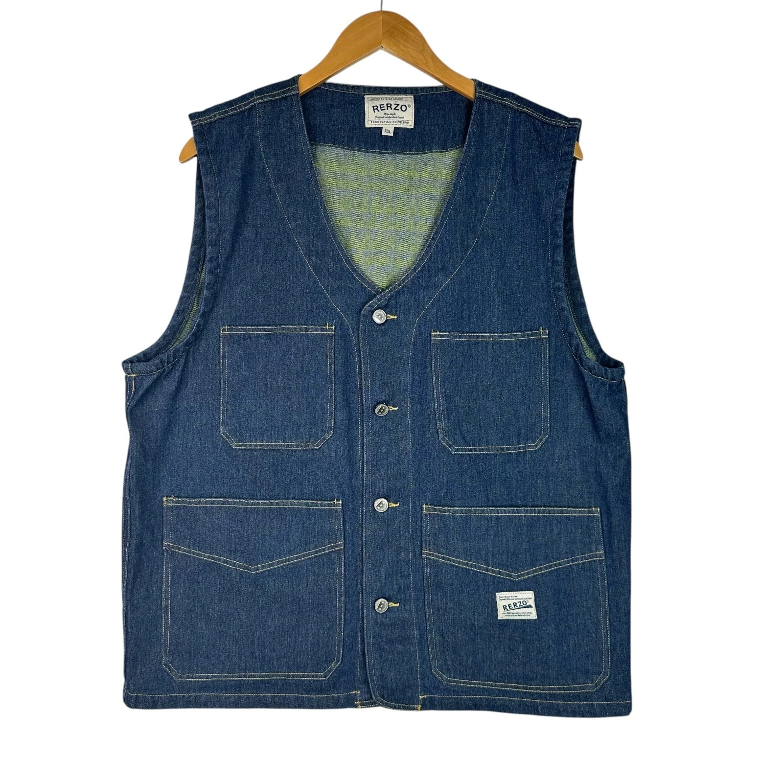 Mens Denim Workwear Utility Vest XXL Blue Carpenter Pockets Heavyweight Chore
Opens in a new window