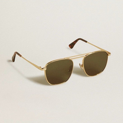 Golden Goose Sunframe Roger Aviator Metal Sunglasses Gold/Green UV400 MPN