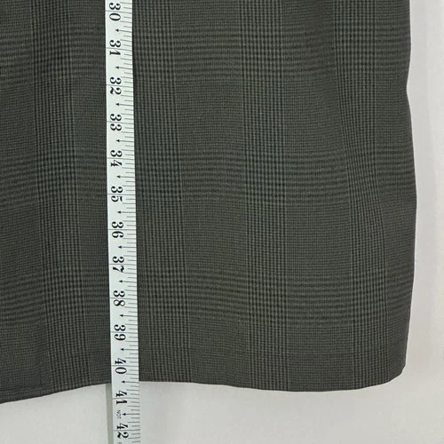 VTG Hastings Mens Mac Coat 40 M Olive Gray Glen Plaid Trench Overcoat Heritage image 6