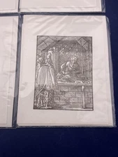 hand made paper note cards vintage set of 6 Skotianotes