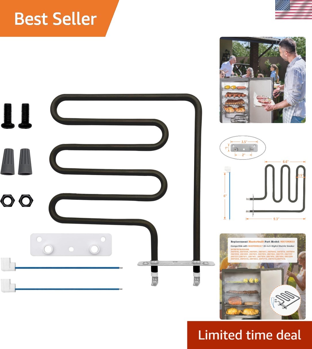 800 Watts Smoker Heating Element Kit Rplacement for Masterbuilt and Char-Broil