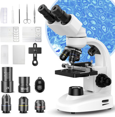Compound Binocular Microscope for Adults, Professionals & Kids, 40X-2000X Magnif