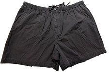 Vtg 90s NWOT Nautica Mens XXL Heavy Cotton Twill Shorts Black Elastic Drawstring