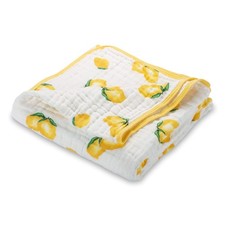 47 x 47 Inch Muslin Baby Quilt 100 Cotton 6 Layers Blanket Sunny Lemon