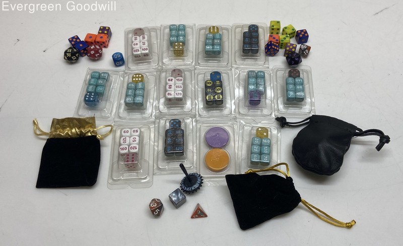 1.4 lb. Lot of Dice - d6, d8, d10, d20 - Small Dice Bags