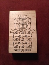 Holly Berry Dress Rubber Stamp 2.5"x4"