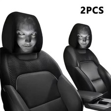 2PCS Halloween Car Headrest Covers Horror Face Print Universal Seat Headrest