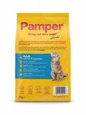 Pamper Adult Dry Cat Food with Fish & Vegetables.l 2kg