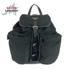 Prada Tessuto Nylon Backpack Black Used 502074