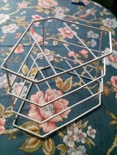 Vintage white Plastic Coated Wire Plate Rack Corner Stand 70s 80s Retro Kitchen