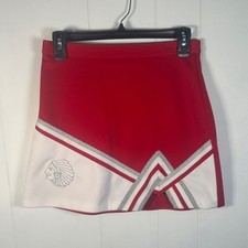 Red White Cheerleading Skirt 28  Waist 16  Length Varsity Dance Athletic Uniform