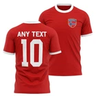 Norway Mens Ringer T Shirt Custom Name Number Football Fan Tee