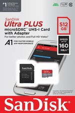 SanDisk - ULTRA PLUS 512GB microSDXC UHS-I Memory Card - NEW
