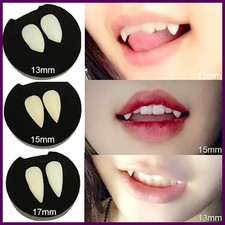 1pair Adult Kids Halloween Fake Dentures Teeth Bloodcurdling Vampire Werewolves