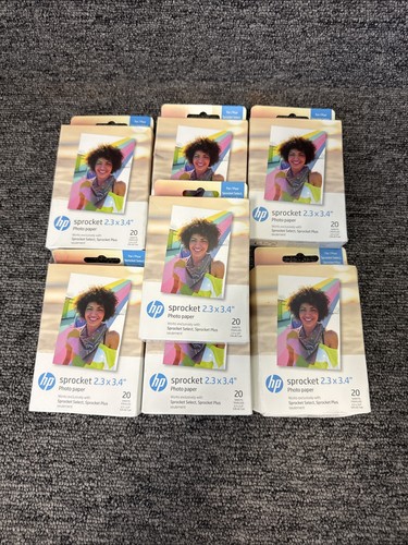 HP Sprocket Fotopapier 2,3 x 3,4 Zoll Zink selbstklebend 140 Blatt insgesamt 7 20er-Pack