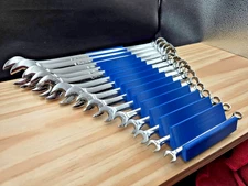 Combination Wrench Organizer Holds 15 for Tool Box Drawers 3D Printed Blue Color