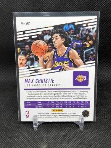 2022-23 Panini Chronicles Blue #63 Max Christie Prestige /99 - Picture 2 of 2