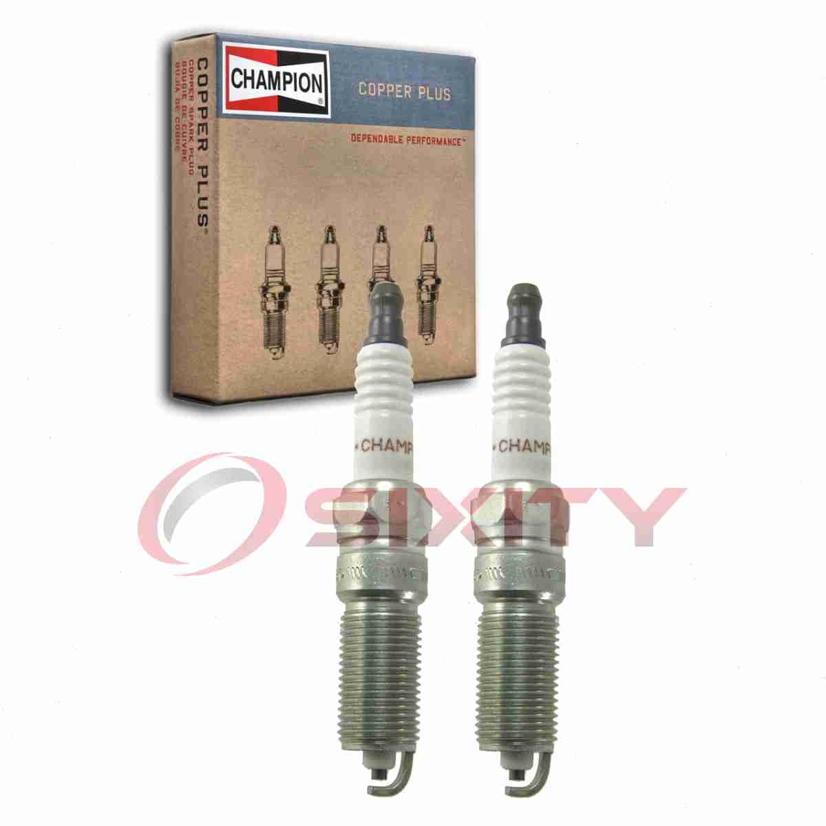 2 pc Champion Copper Plus 470 Spark Plugs for RE14MCC5 4306 Ignition Wire kf