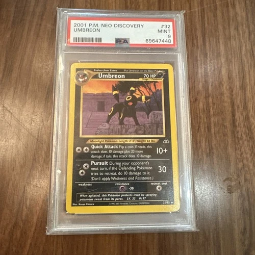 Pokemon Umbreon 32/75 Neo Discovery unlimited Edition Vintage PSA 9