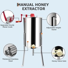 Beekeeper's Honey Extractor Kit 4+8 Frame Stainless Steel Manual System