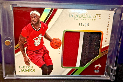 2016-17 Panini Immaculate LeBron James Christmas Game Worn 3 Color
