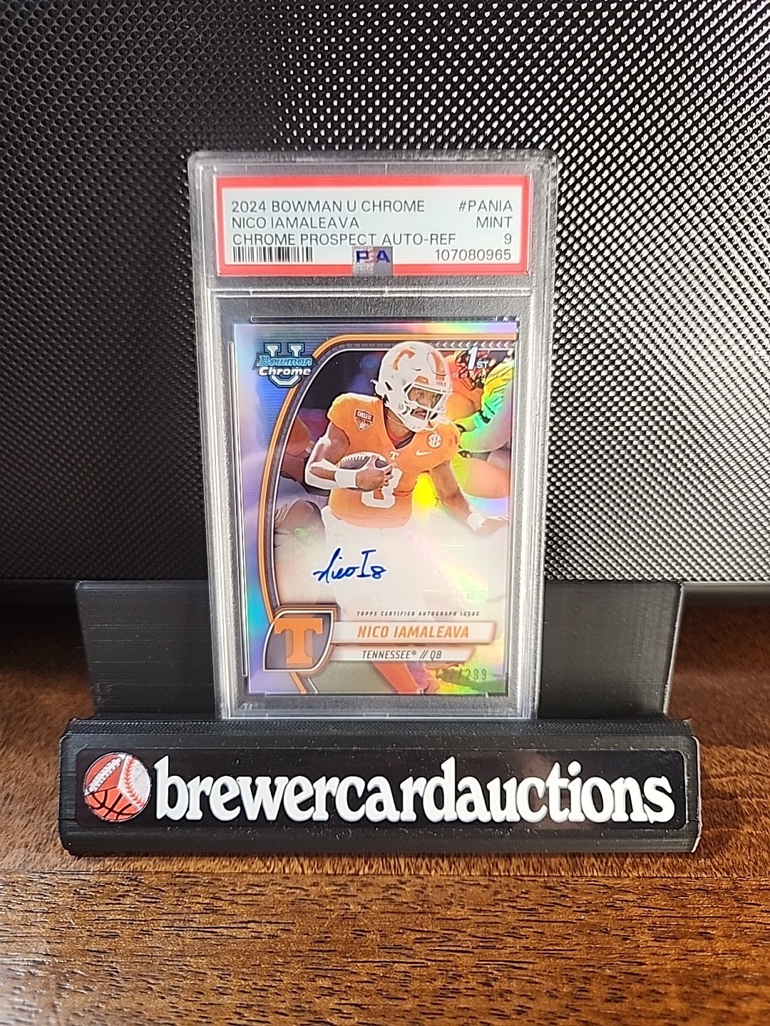 2024 Bowman Chrome U Nico Iamaleava Auto 1st Prospect Refractor #/299 PSA 9