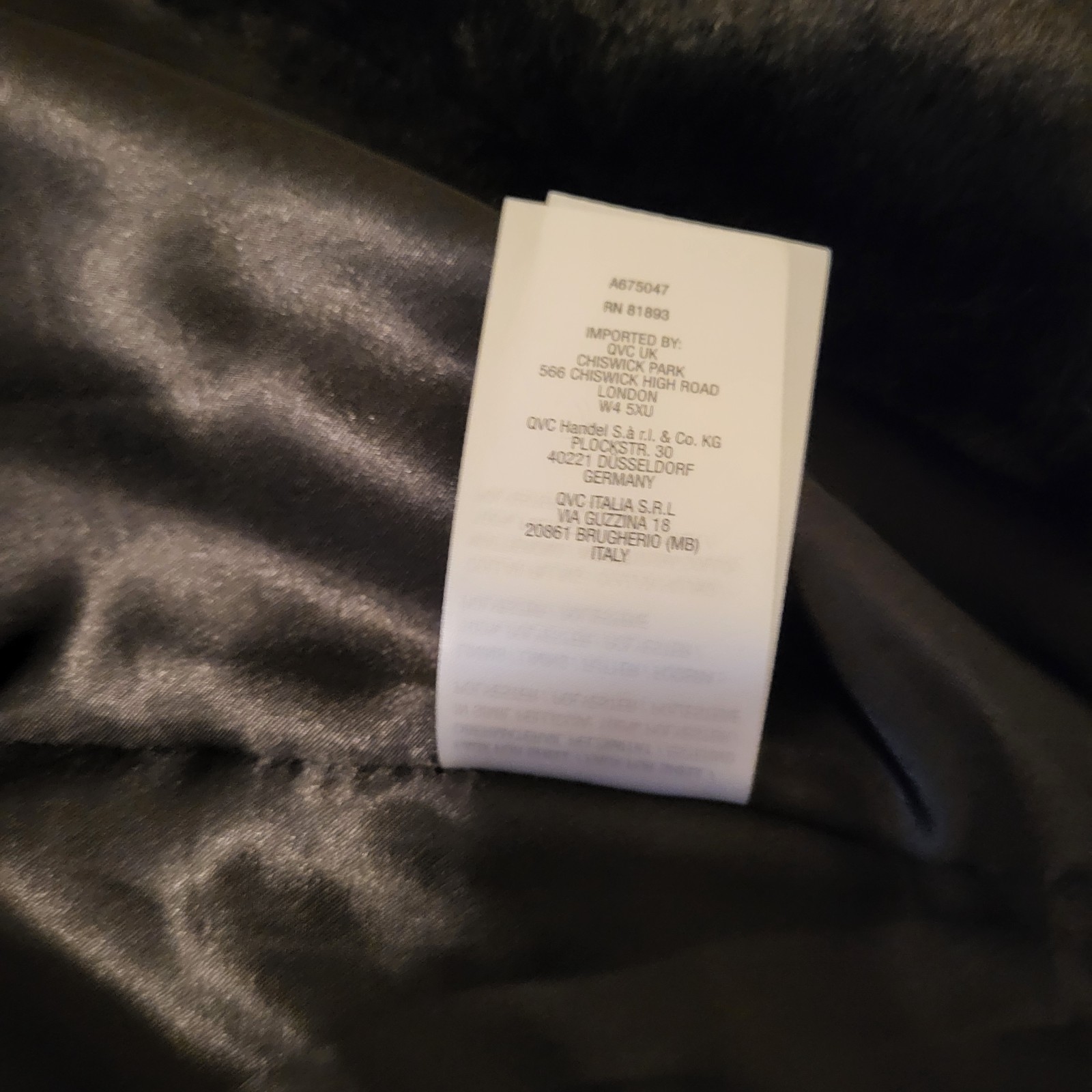 Dennis Basso Womens S Snap Front Faux Mink Coat w/ Convertible Collar Black EUC