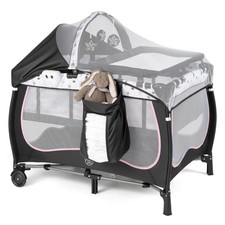 4 in 1 Portable Baby Nursery Center w/Detachable Bassinet, Changing Table, Net