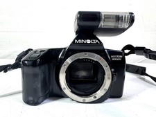 Minolta Maxxum 3000i 35mm SLR Film Camera Body Only w/ Flash, Tested Works