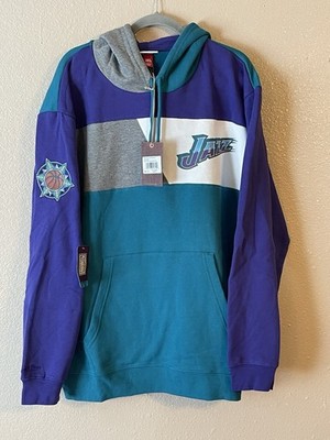 Men s 3XL NWT Utah Jazz Mitchell & Ness Hardwood Classics Colorblock Hoodie