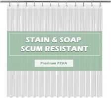 Clear Shower Curtain Liner 5G PEVA Waterproof with 72''x72