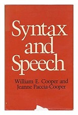 Syntax and Speech Hardcover William E., Paccia-Cooper, Jeanne Coo